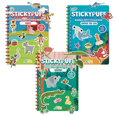 DINO MINI Stickypuff value-pack scene 1: reusable puffy stickers boost preschool storytelling.