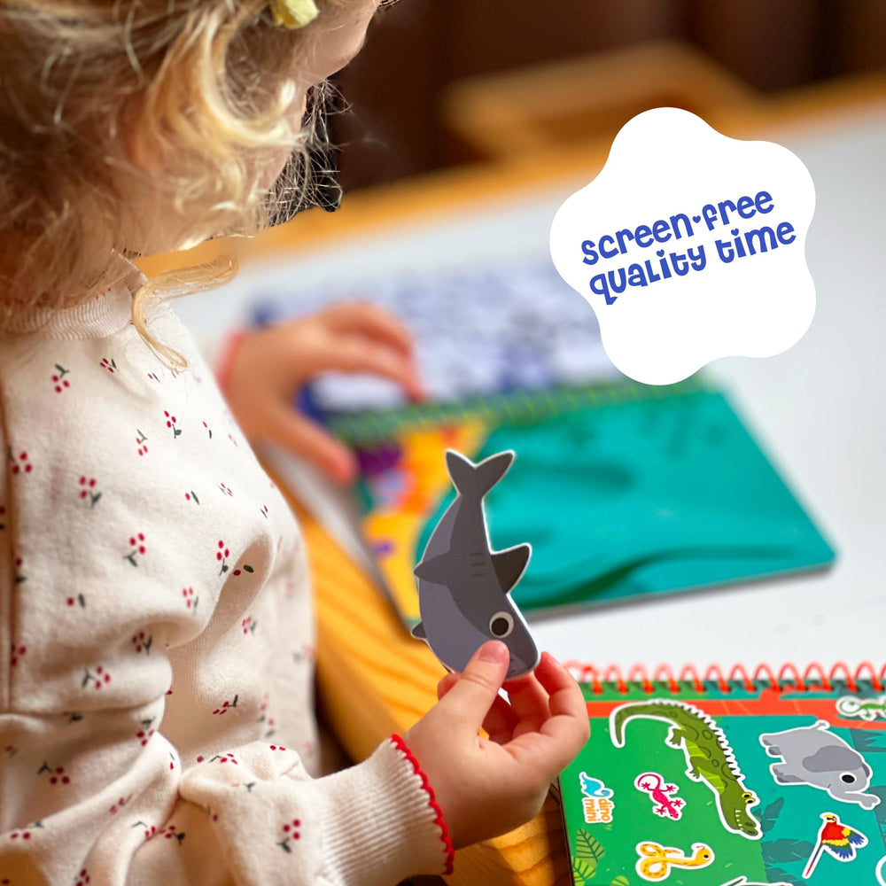 DINO MINI Stickypuff scene 4: vibrant illustrations spark imaginative play on the go.