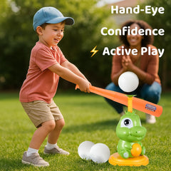 Dinoland indoor-outdoor baseball training toy suitable for playrooms and yards.