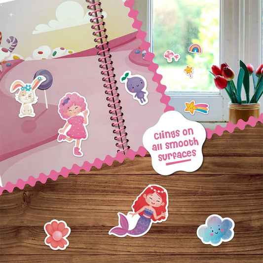 DINO MINI Stick4Ever jelly sticker book scenes invite exploration through seven playful worlds.