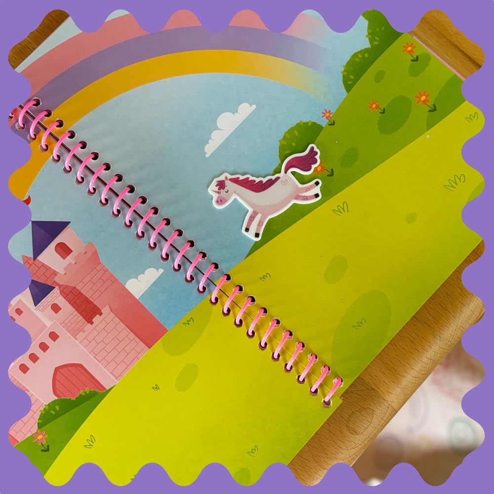 DINO MINI spiral-bound pages keep stickers flat during travel.