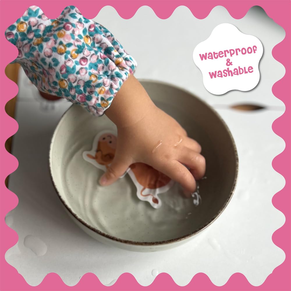 DINO MINI Stick4Ever waterproof stickers make cleanup quick and simple.