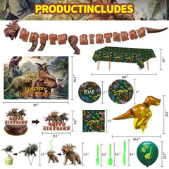Dinosaur Birthday Party Supplies backdrop creates immersive scene and quick setup.