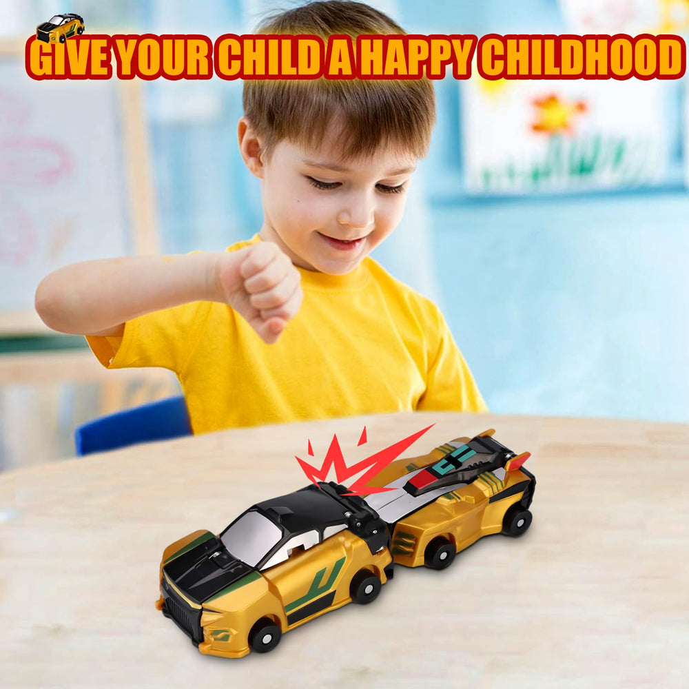 Dinosaur Car Toy Golden two-in-one mode ready for play.