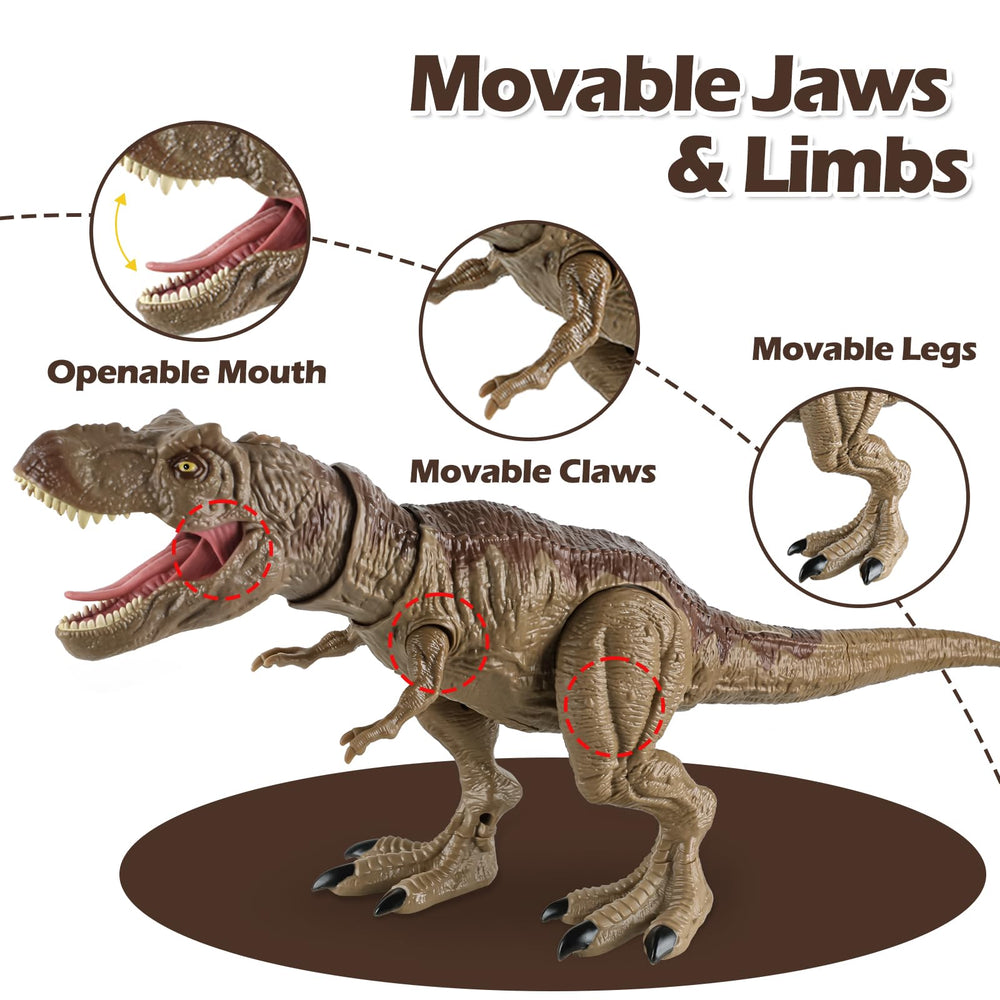 DINOSAURS'ISLAND TOYS T-Rex vibrates and lights up during action play.