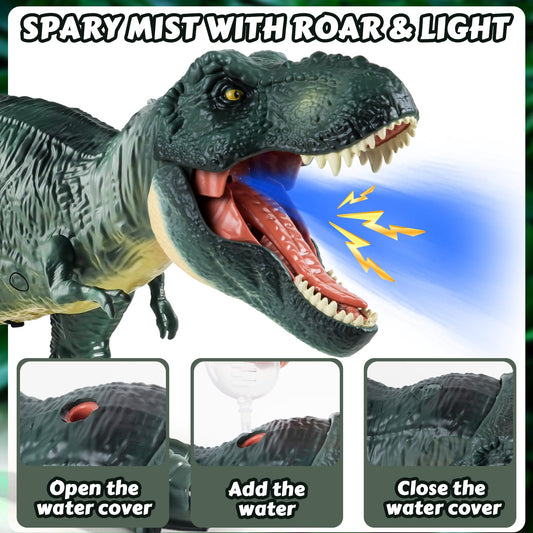 DINOSAURS'ISLAND TOYS Tyrannosaurus RC with adjustable speed enhances kid-controlled play.