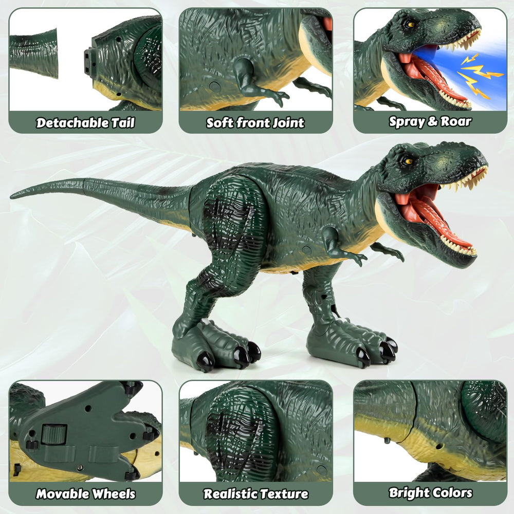 DINOSAURS'ISLAND TOYS Tyrannosaurus RC mist spray adds lifelike dinosaur breath.