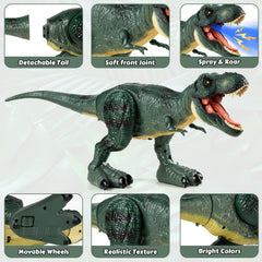 DINOSAURS'ISLAND TOYS Tyrannosaurus RC mist spray adds lifelike dinosaur breath.