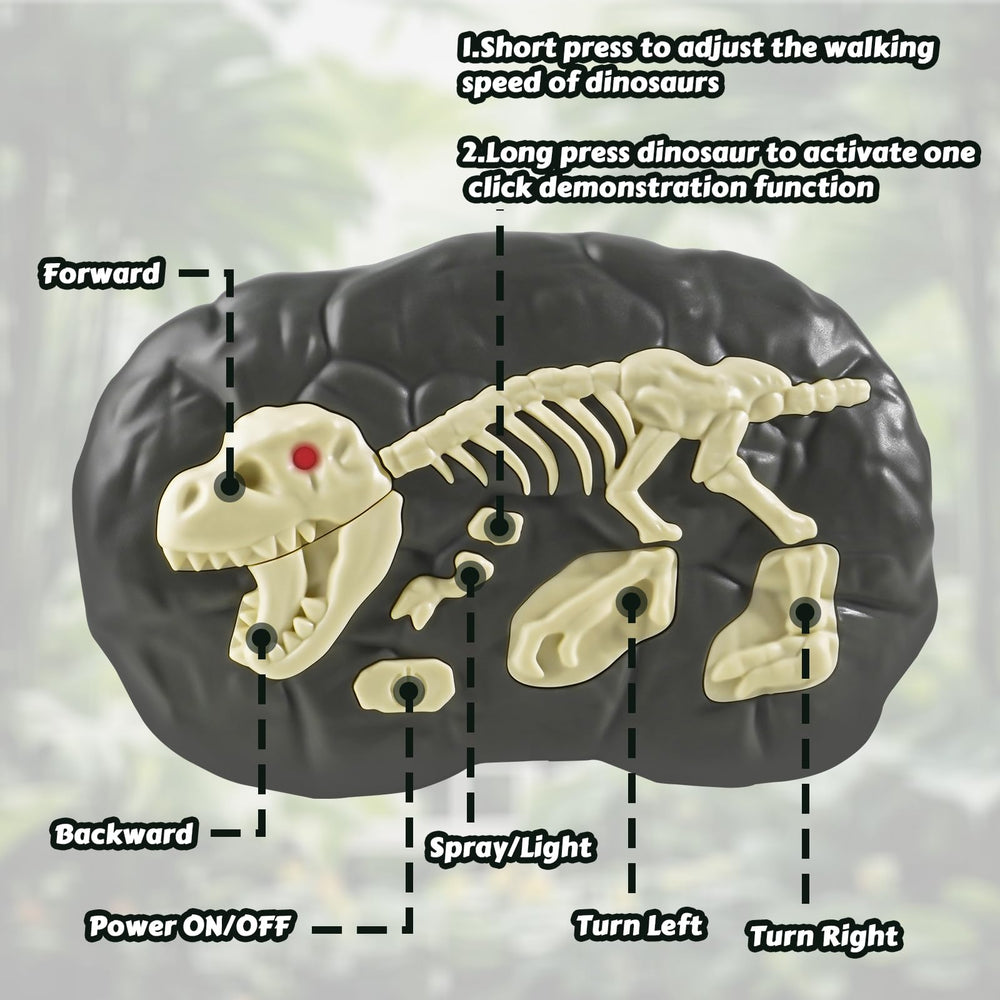 DINOSAURS'ISLAND TOYS Tyrannosaurus RC lights and roars for immersive pretend play.