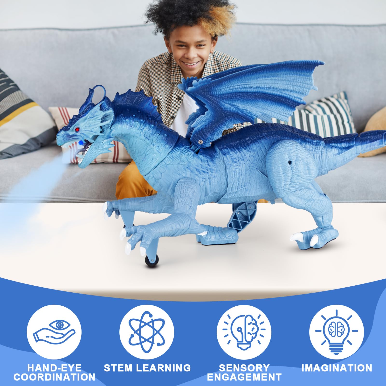 DINOSAURS'ISLAND TOYS dragon blue mist spray for magical effects