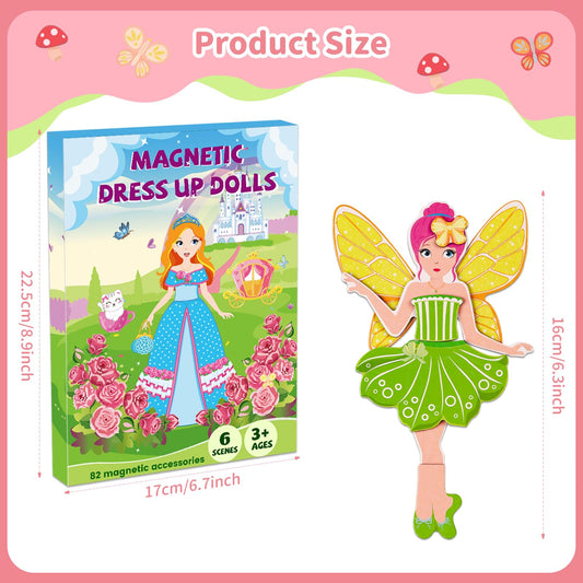 DINSUMRUG mermaid dress-up dolls with magnetic accessories for storytelling