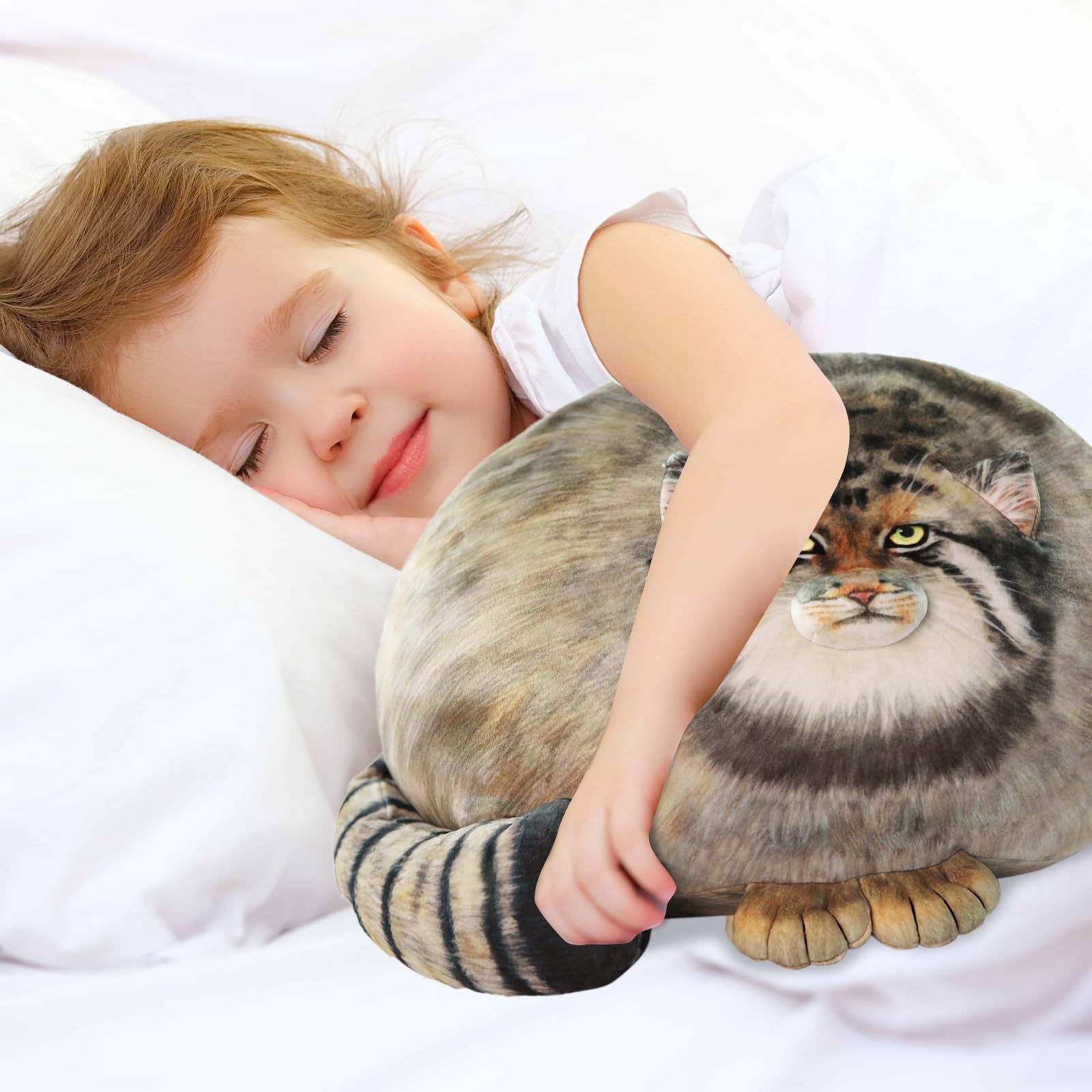 Dinyinor cat plush pillow soft fabric emphasizes gentle touch and durability.