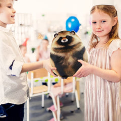 Dinyinor raccoon plush pillow full-body view for decor