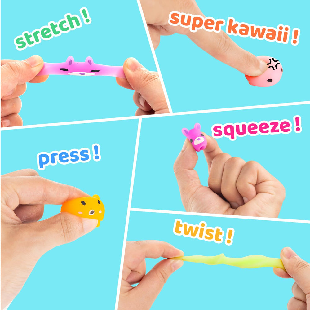 Dioju Mochi Squishy bulk pack assembly shows assorted colors for classroom prizes
