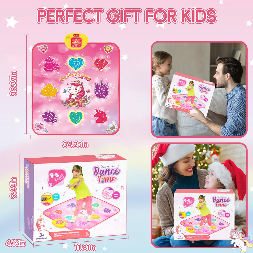Diophso Unicorn Dance Mat features eight-piano-keys for creativity.