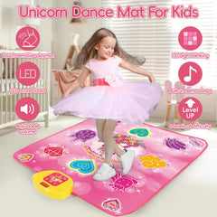 Diophso Unicorn Dance Mat LED-lights enhance dancing moments.