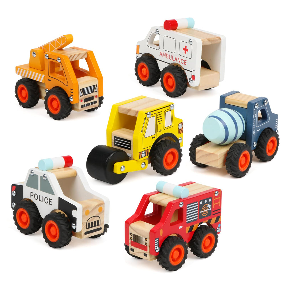 DIPALENT ambulance wooden car for imaginative play and motor skills