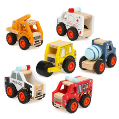 DIPALENT ambulance wooden car for imaginative play and motor skills