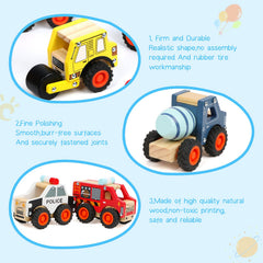 DIPALENT cement truck wooden car supports spatial awareness during play