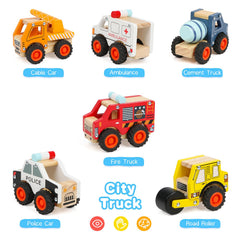 DIPALENT police wooden car for role-play and color learning