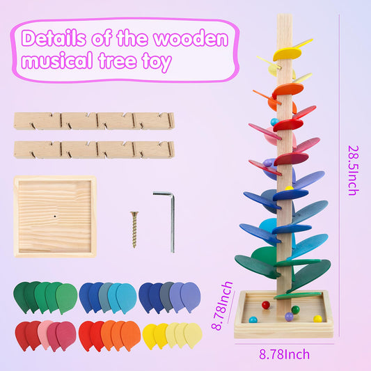 DIPALENT wooden music tree leaves with vibrant colors for sound exploration