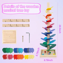 DIPALENT wooden music tree leaves with vibrant colors for sound exploration