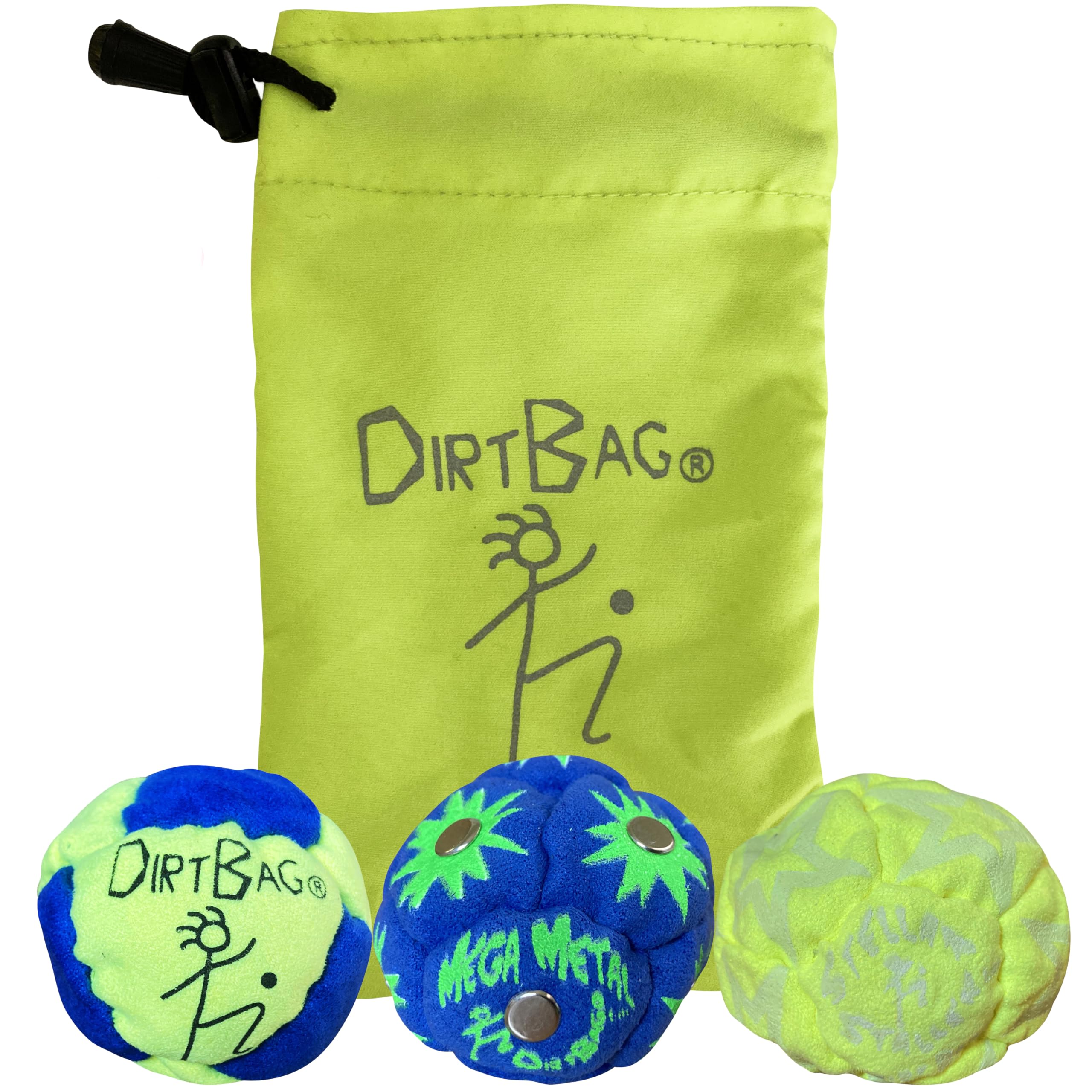 DIRTBAG All Star footbag set with pouch for easy transport and storage