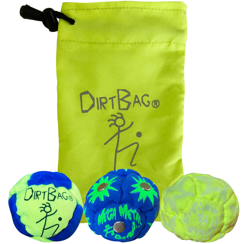 DIRTBAG All Star footbag set with pouch for easy transport and storage
