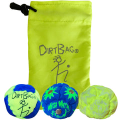 DIRTBAG All Star footbag set with pouch for easy transport and storage