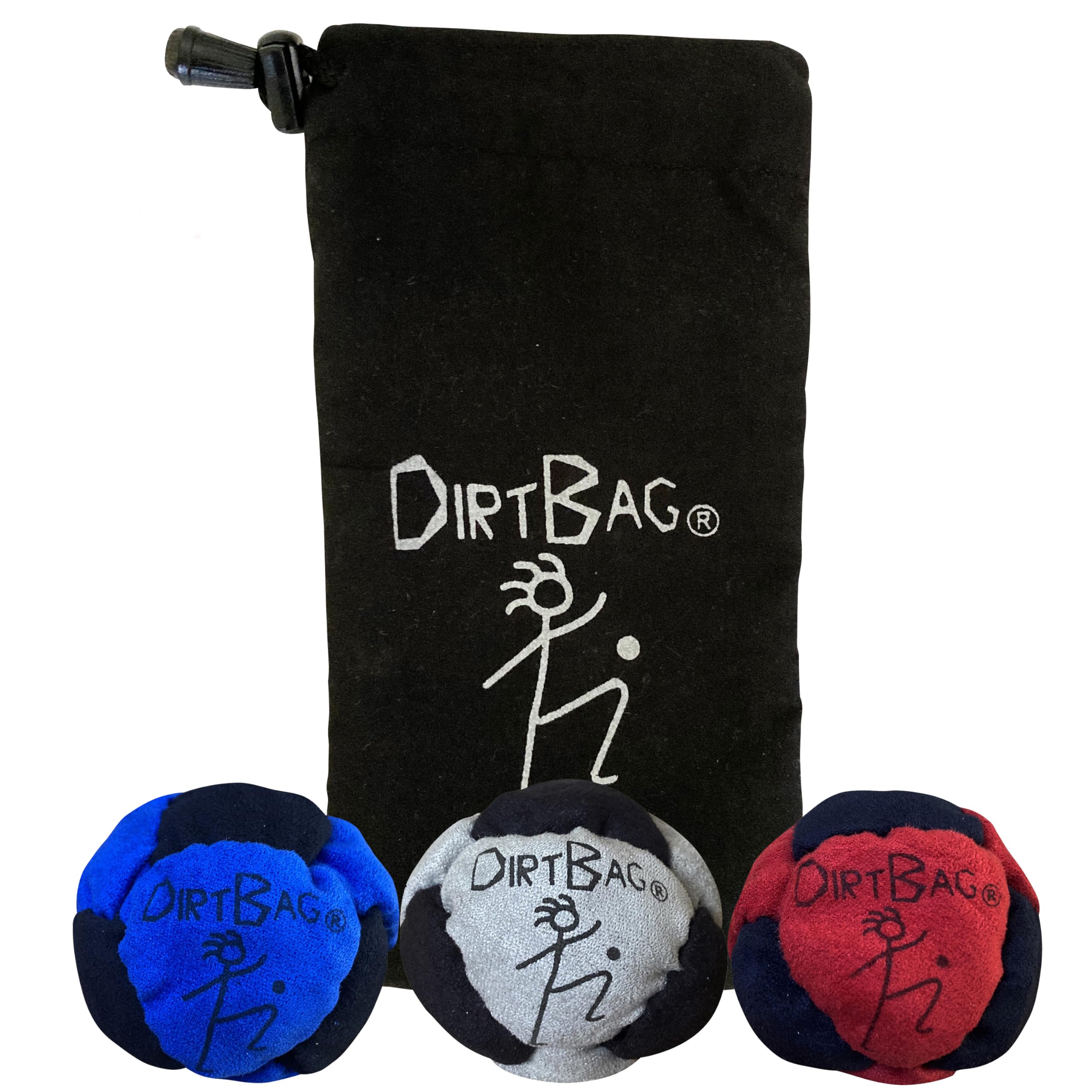 DIRTBAG Classic Footbag blue set shown with durable build for beginners and casual play