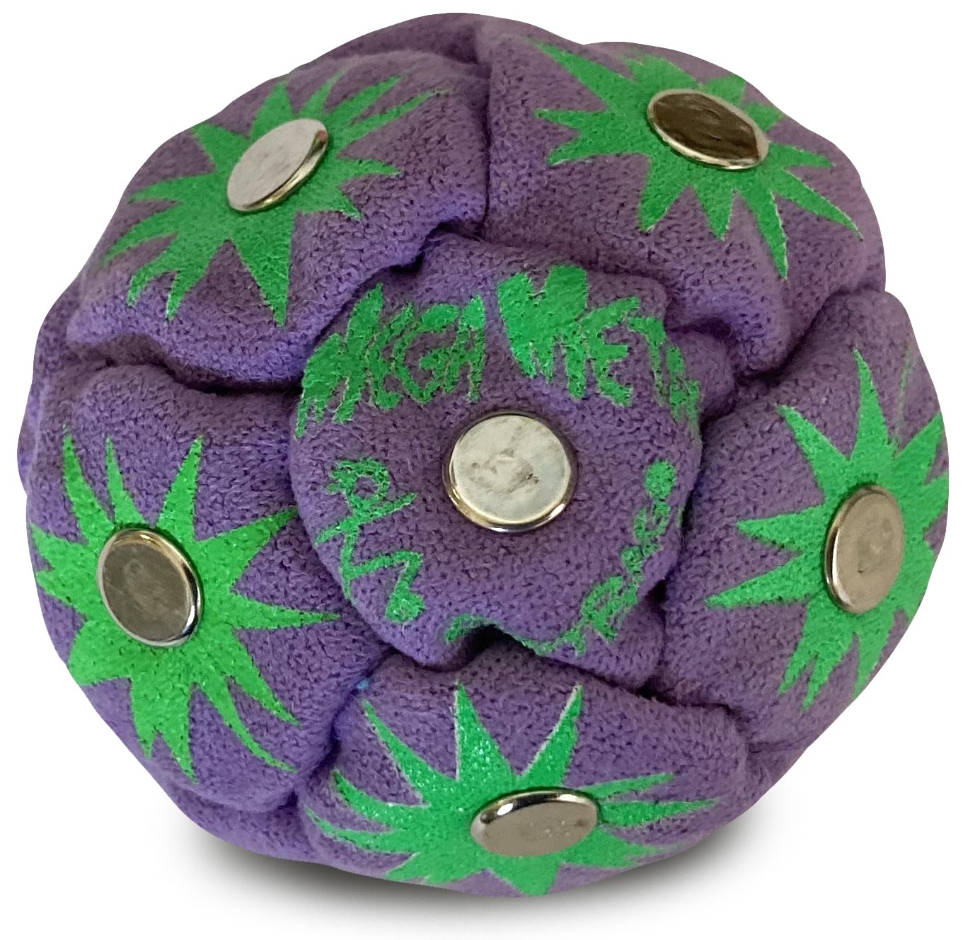 Bright color combinations from Dirtbag All Star footbags stand out during drills.