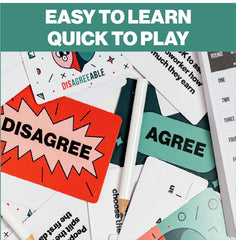 Disagreeable 16 voting cards for guessing friends' opinions during game night.