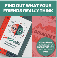 Disagreeable box front showcasing 150 statements and included accessories.