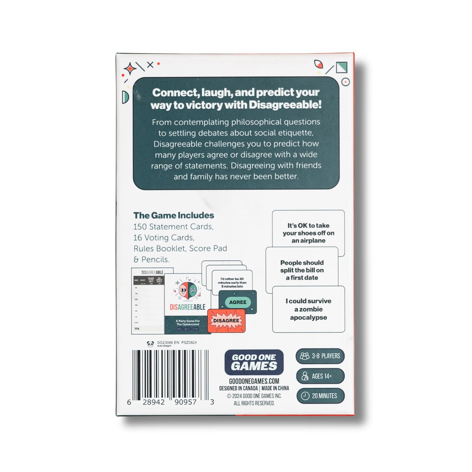 Disagreeable pencils and scorepad for tracking points and friendly competition.