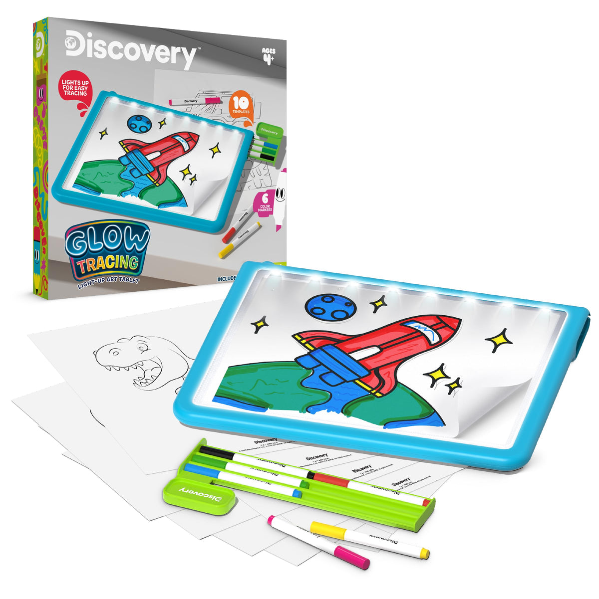 Discovery Glow Tracing Tablet shows bright illumination for easy tracing and clear lines