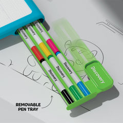 Discovery Glow Tracing Tablet includes 10 templates for guided practice