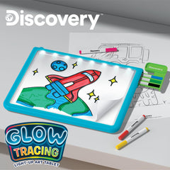 Discovery Glow Tracing Tablet secure paper holding keeps pages neat while tracing