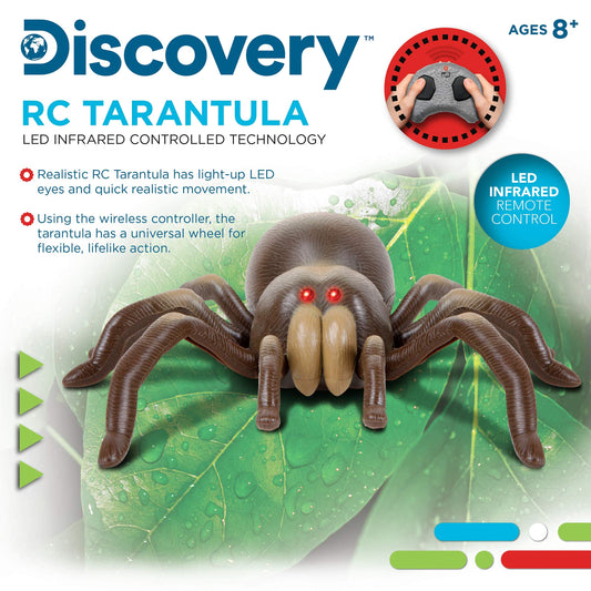 Discovery RC Tarantula Spider with wriggling legs for realistic crawling motion.