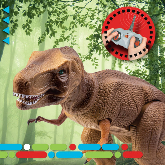 Discovery T-Rex RC roaring sounds enhance dramatic dino adventures