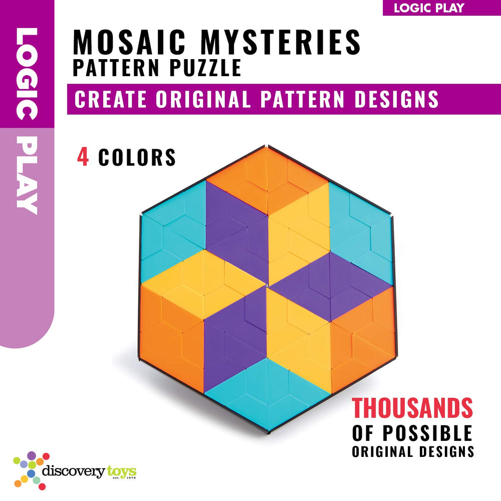 Discovery Toys Mosaic Mysteries 3-D design option enables layered mosaic projects.