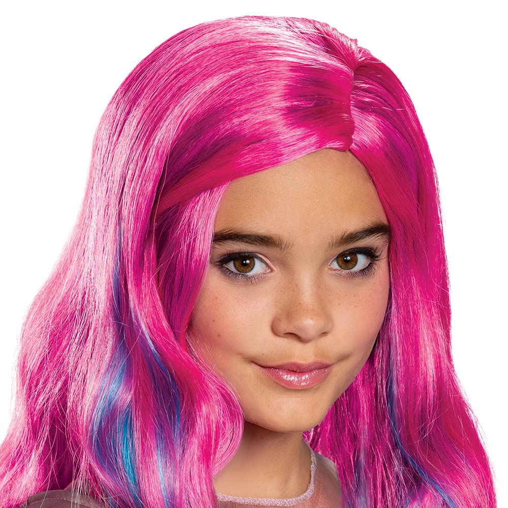 Disguise Audrey Descendants 3 pink wig length detail highlights dramatic, long-haired look