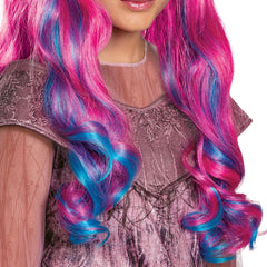 Disguise Audrey Descendants 3 pink wig on model demonstrates cosplay readiness