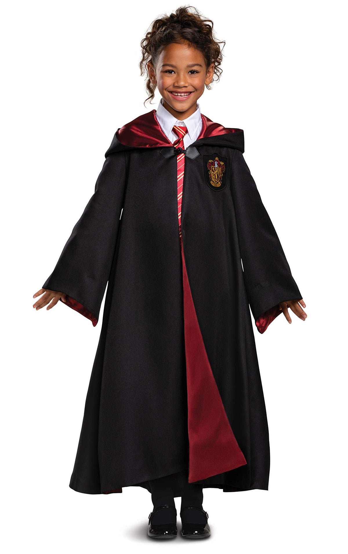 Disguise Gryffindor robe hood elevates the wizard look for Halloween cosplay.