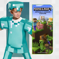 Disguise Minecraft Diamond Armor tunic back view showing easy closure for quick dressing