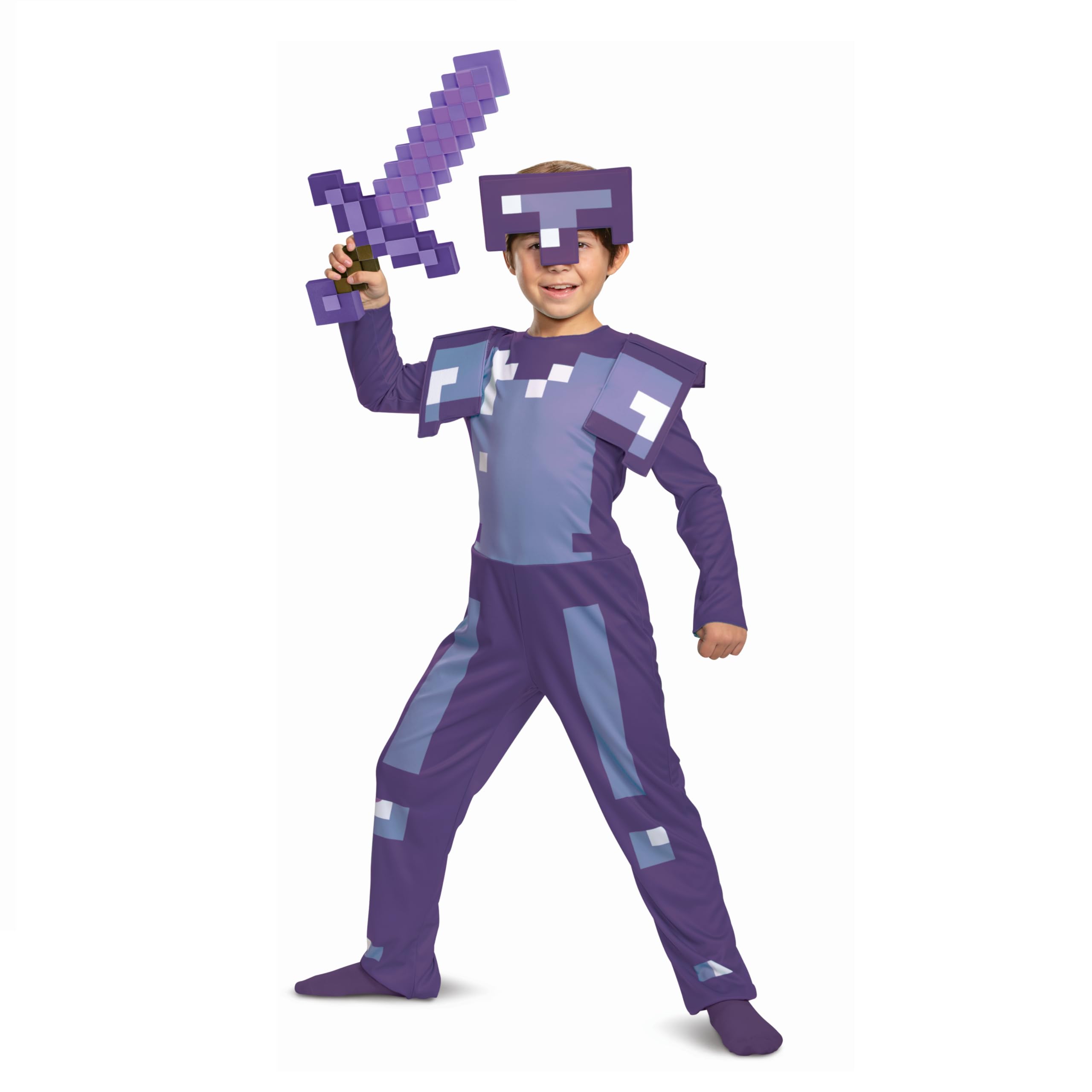 Disguise Minecraft Enchanted Sword in hand—ready-to-use prop for Halloween