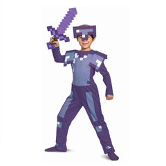 Disguise Minecraft Enchanted Sword in hand—ready-to-use prop for Halloween