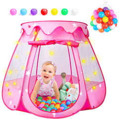 DISHIO ball pit with 50 balls provides a cozy toddler play space.