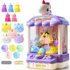 DISHIO claw machine prize dispenser for kids, arcade-style home fun.