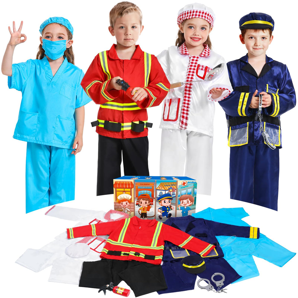 DISHIO Dress Up police costume set, kid-friendly role play for imaginative play and confidence.