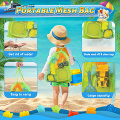 DISHIO mesh bag for toys, keeps gear organized and sand-free.